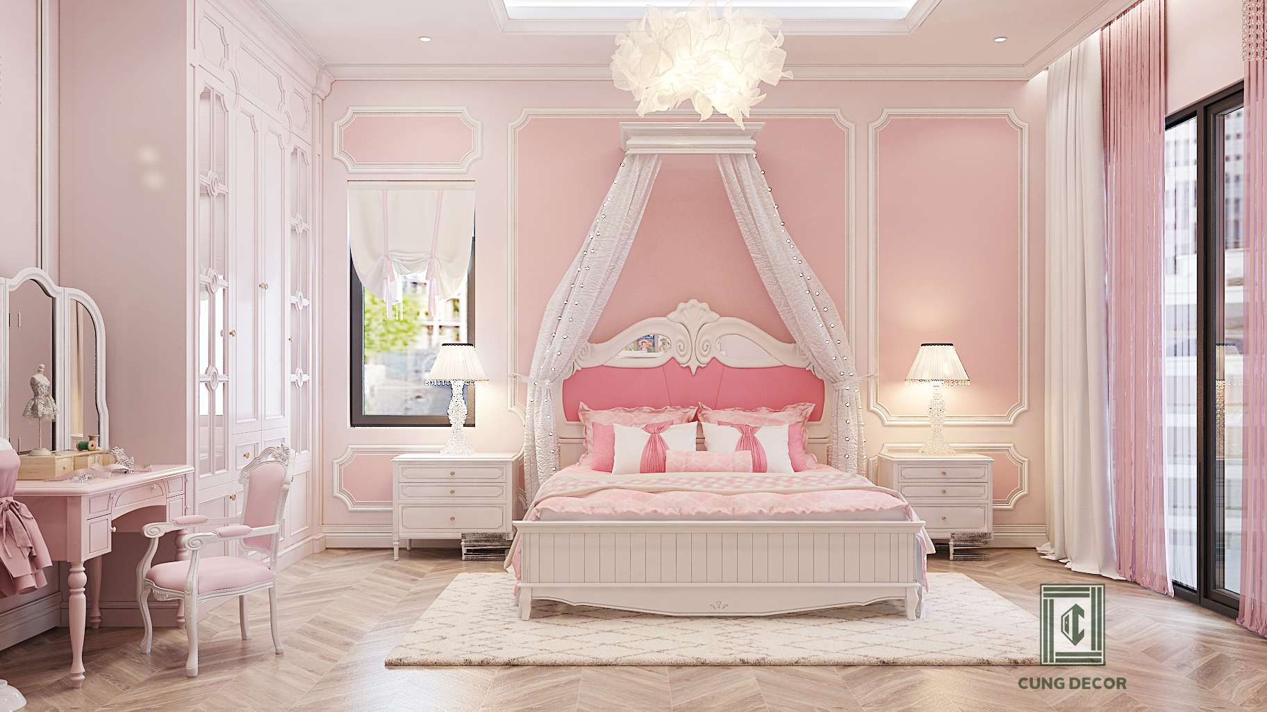 43 phòng ngủ màu hồng sang trọng cho mọi lứa tuổi